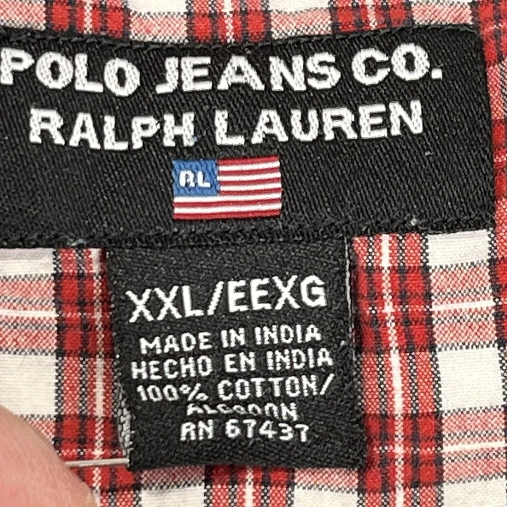 Ralph Lauren Polo Jeans Co.‎ Plaid Short Sleeve Button Up Shirt XXL